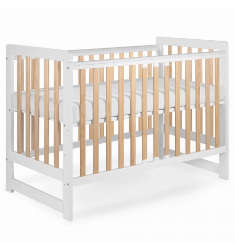 Tomi 22 - łóżeczko dziecięce z funkcją tapczanika, drewniane 120x60 | Biały Sosna